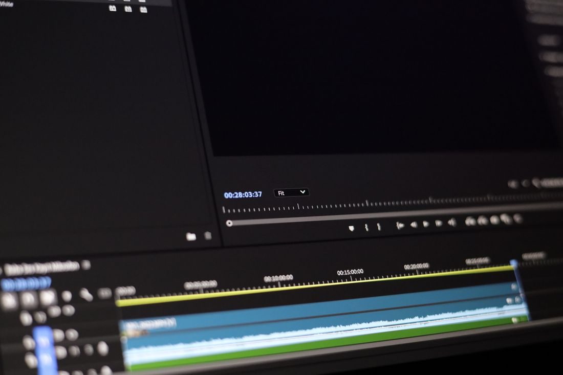 A close view of video editing tracks on a screen.